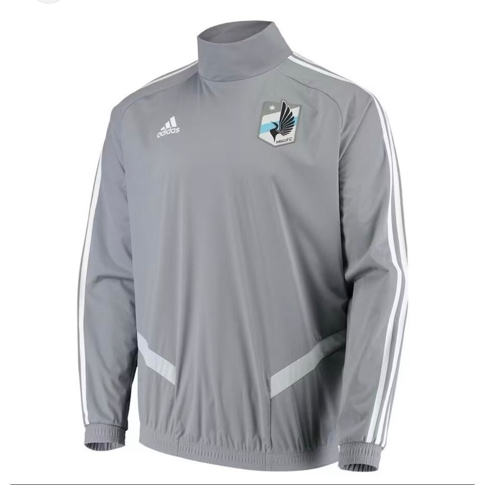 Adidas Men’s Minnesota United Soccer Pullover Climastorm Rain Jacket Gray XL